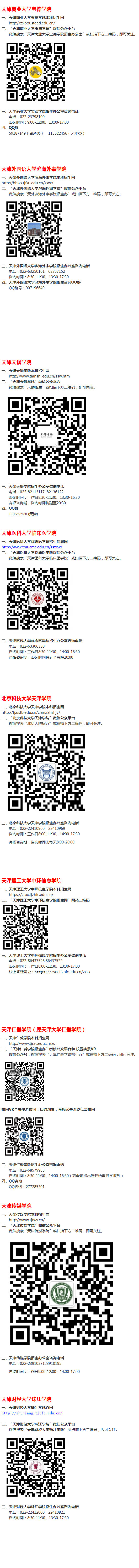 天津市獨立學(xué)院高校招生咨詢聯(lián)系方式匯總