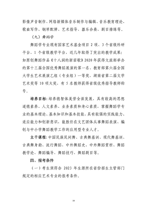 長沙學(xué)院2023年藝術(shù)類專業(yè)招生簡章