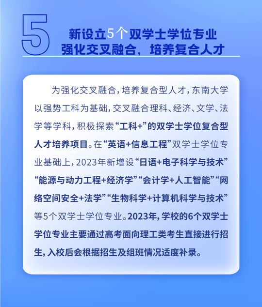 東南大學2023年本科招生8大亮點