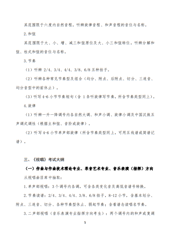武漢音樂(lè)學(xué)院2025普通本科招生入學(xué)考試大綱