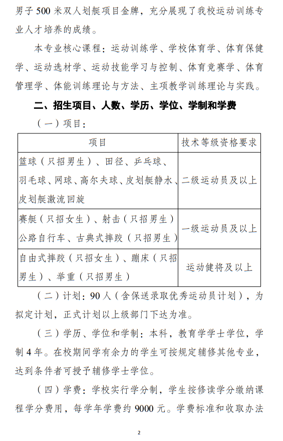 江漢大學(xué)2025年運動訓(xùn)練專業(yè)招生簡章