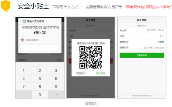 湖南現(xiàn)代物流職業(yè)技術(shù)學(xué)院2025年單獨招生考試?yán)U費操作指南